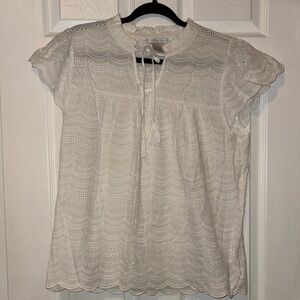 White Eyelet Lace Women's Top